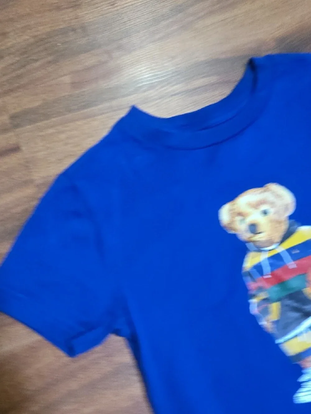 Ralph Lauren Kids Royal Blue Polo Bear Graphic Tee Sz 6 Great Condition